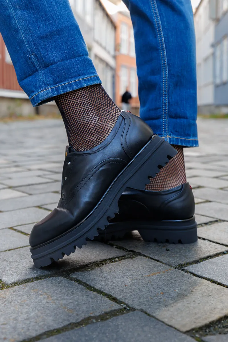 GIO  Sort loafer med strasstener