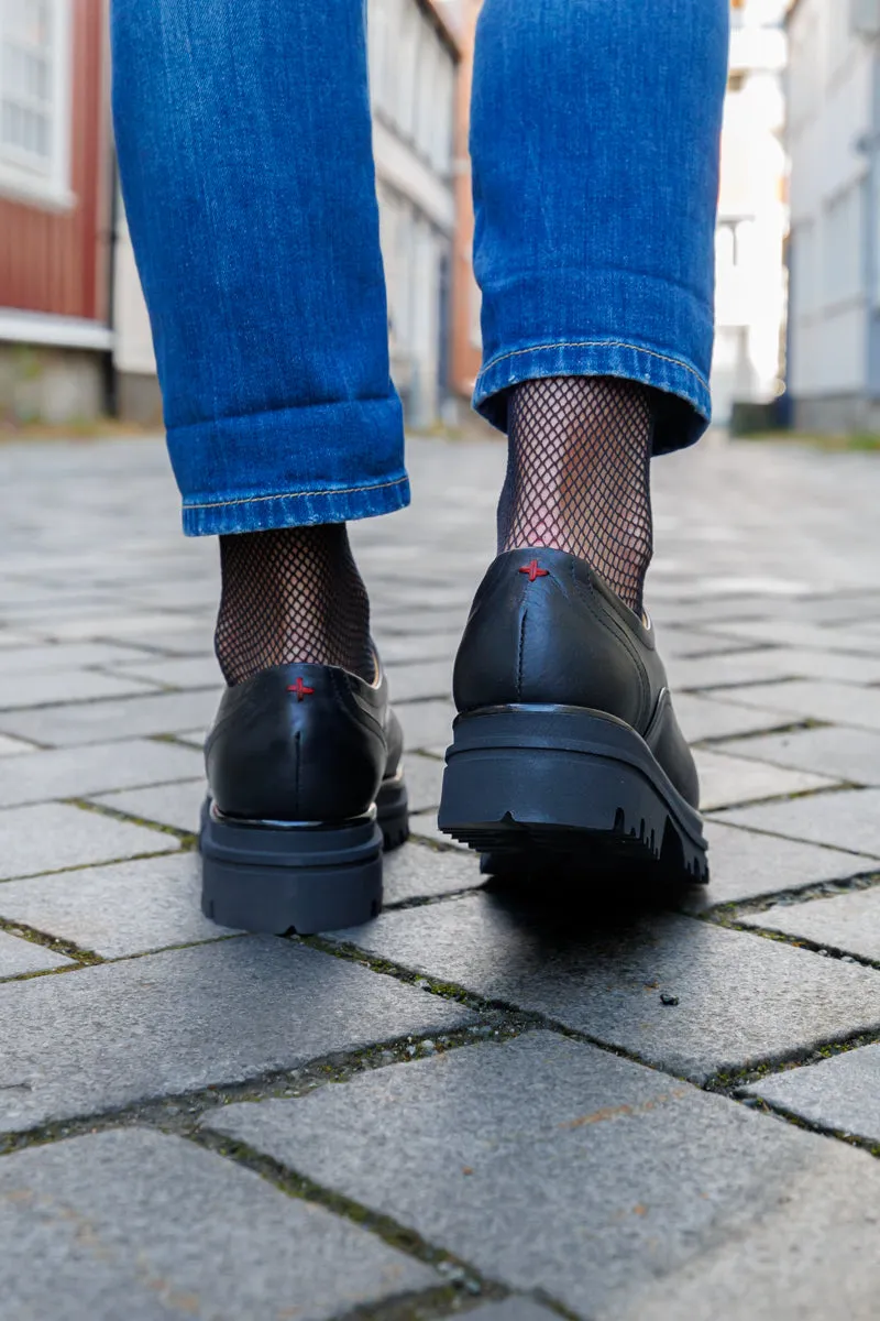 GIO  Sort loafer med strasstener