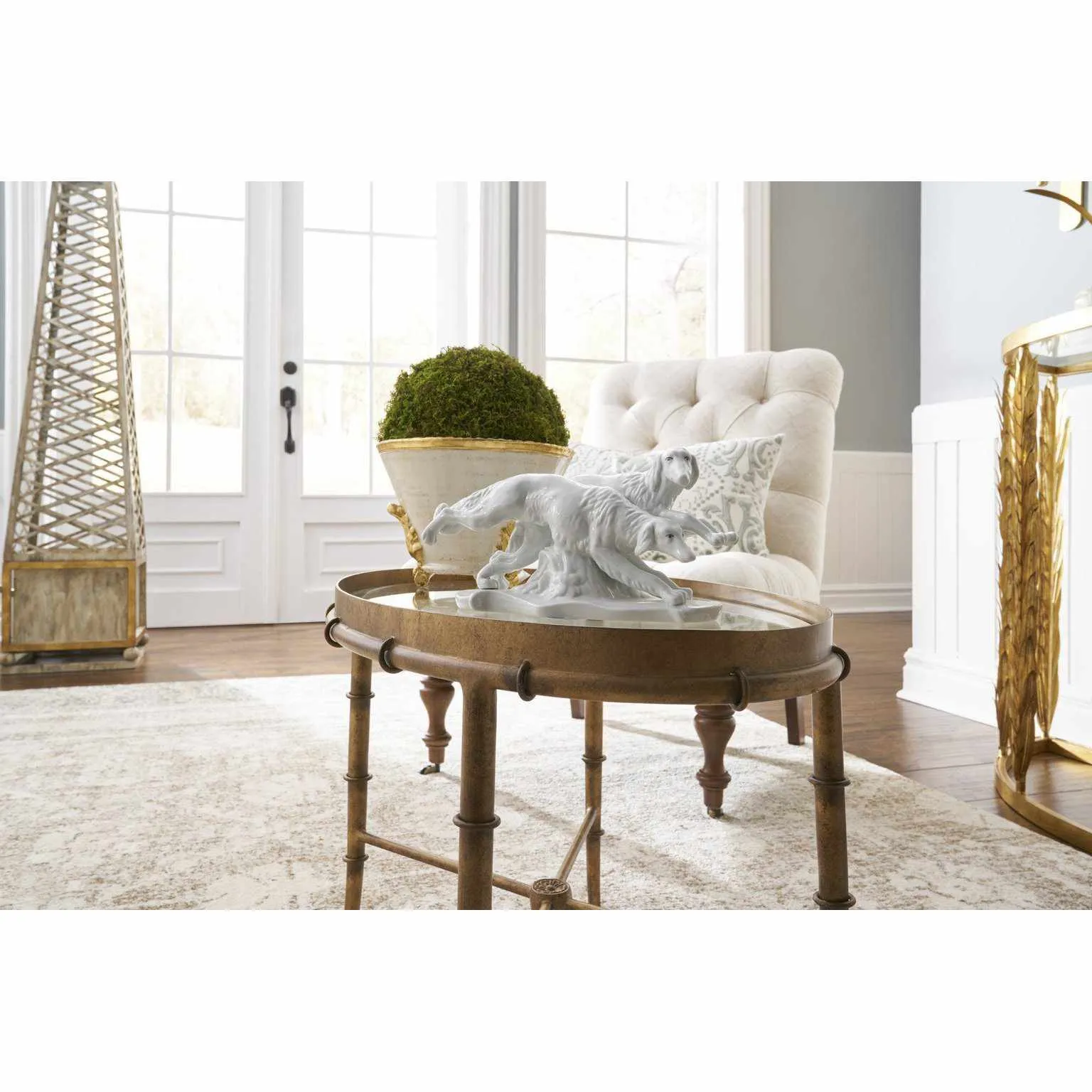 Gold Bamboo Cocktail Table