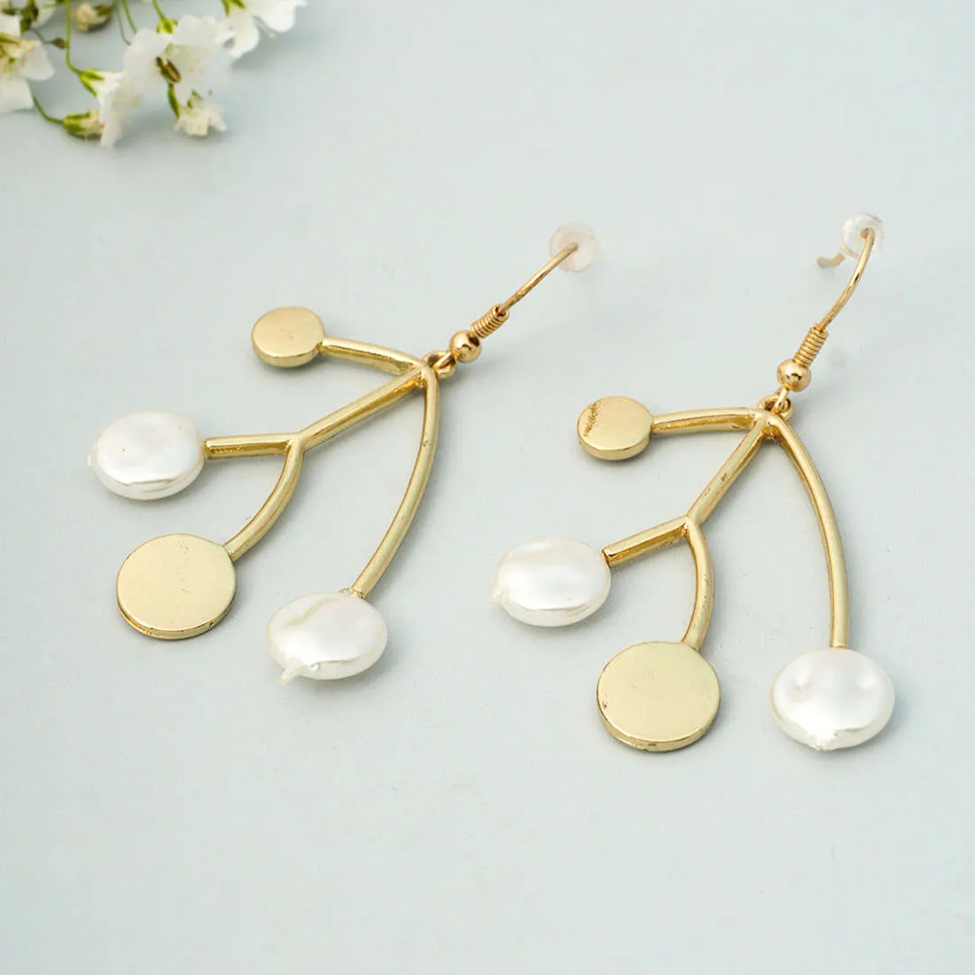 Gold Branch Dangling Earrings