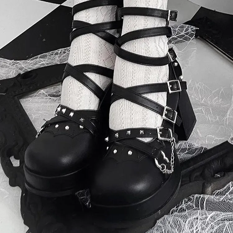 Gothic Punk Judgment Angel Patent Leather Lolita High Heels 2 Colors