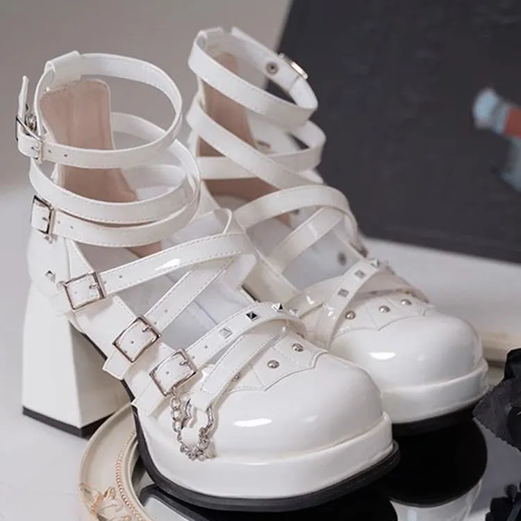Gothic Punk Judgment Angel Patent Leather Lolita High Heels 2 Colors