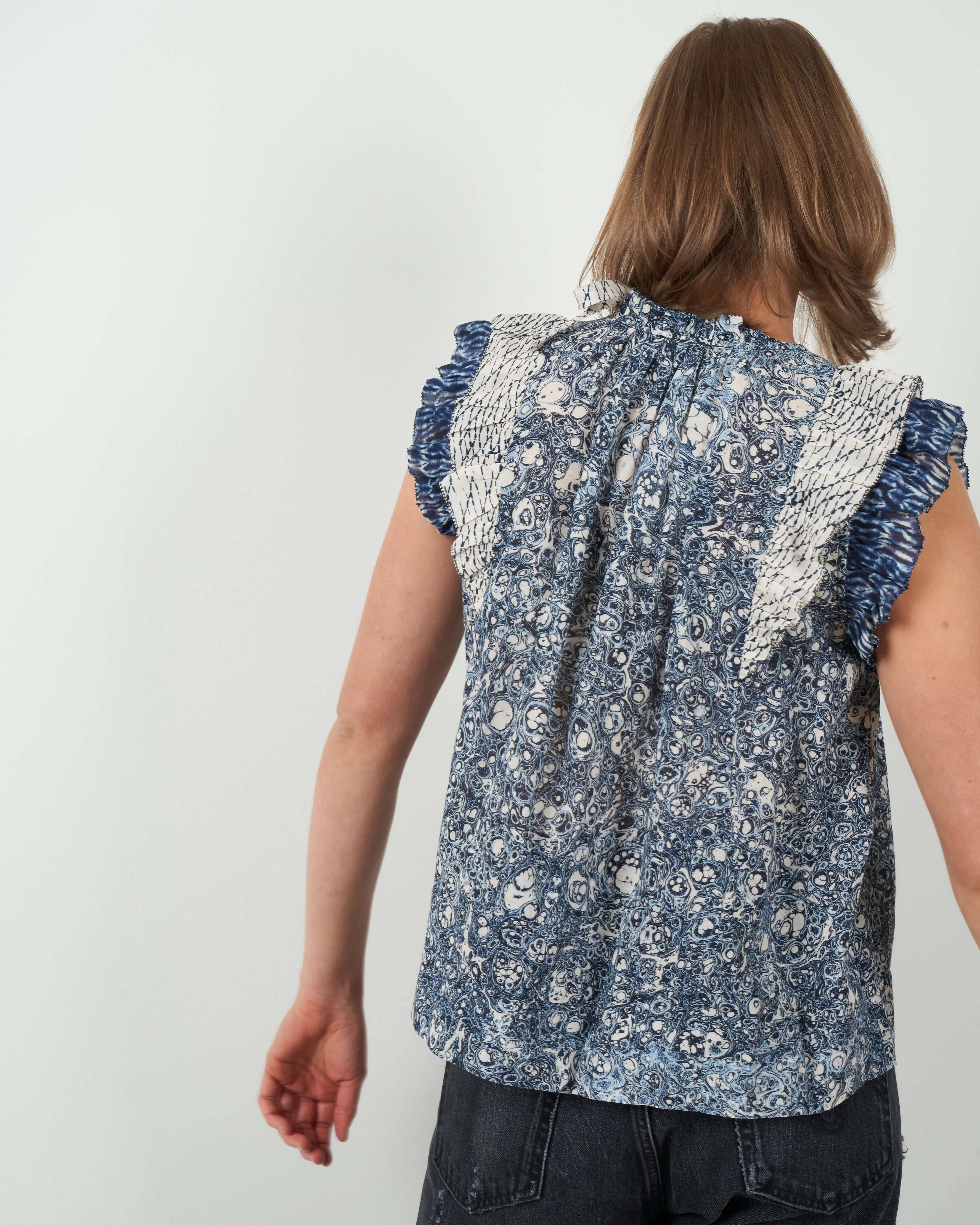 haru top - indigo