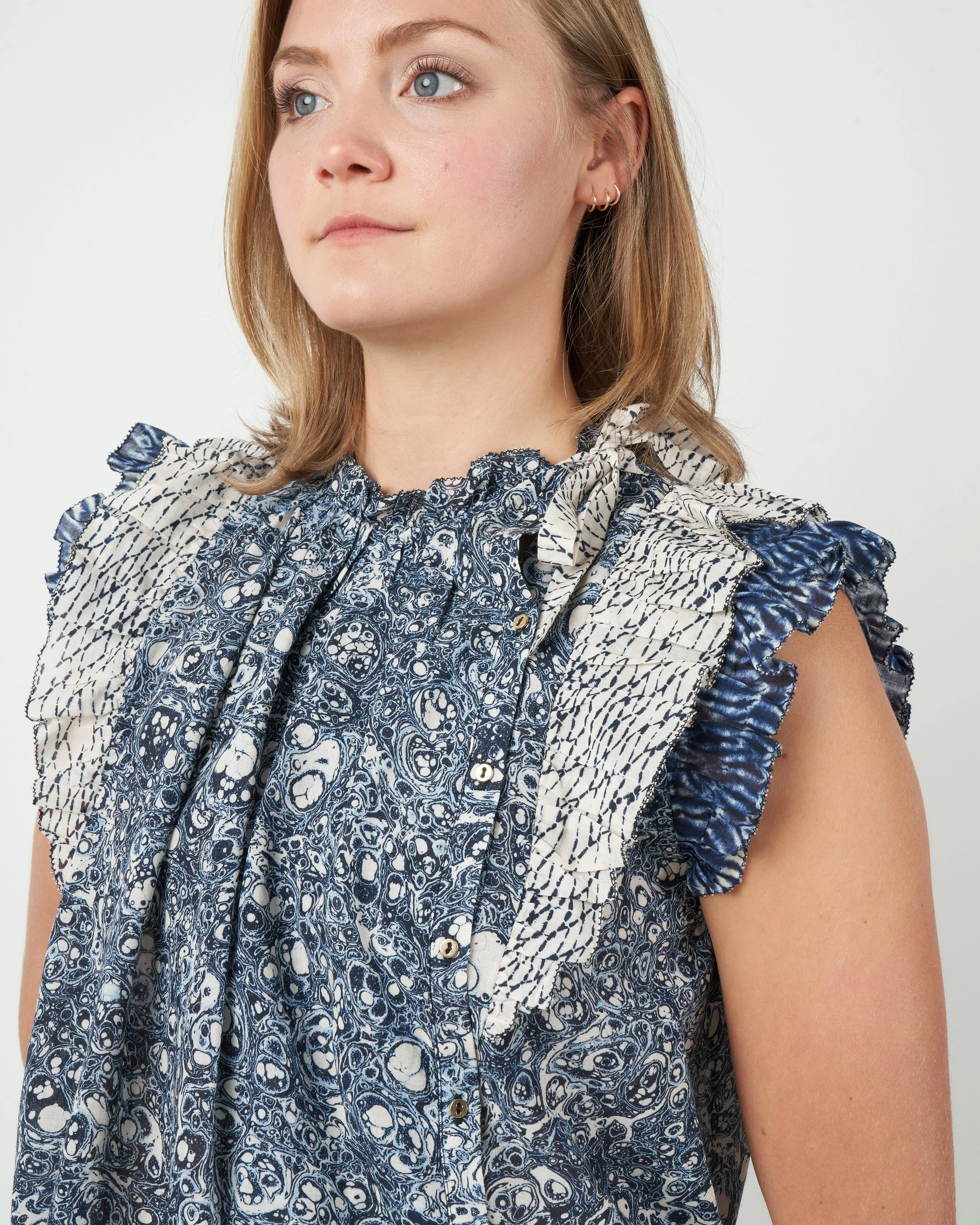 haru top - indigo