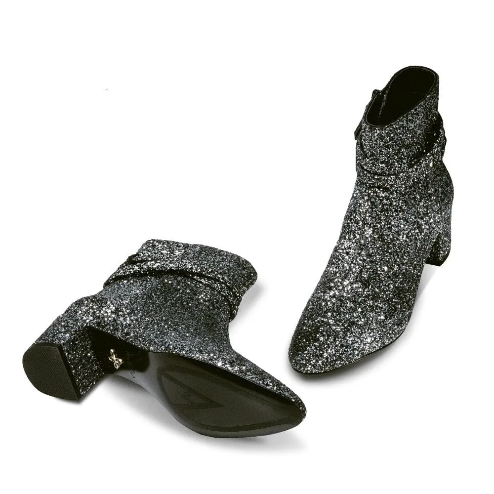 Hedy Vegan PET Ankle Boots | Diamond Dust