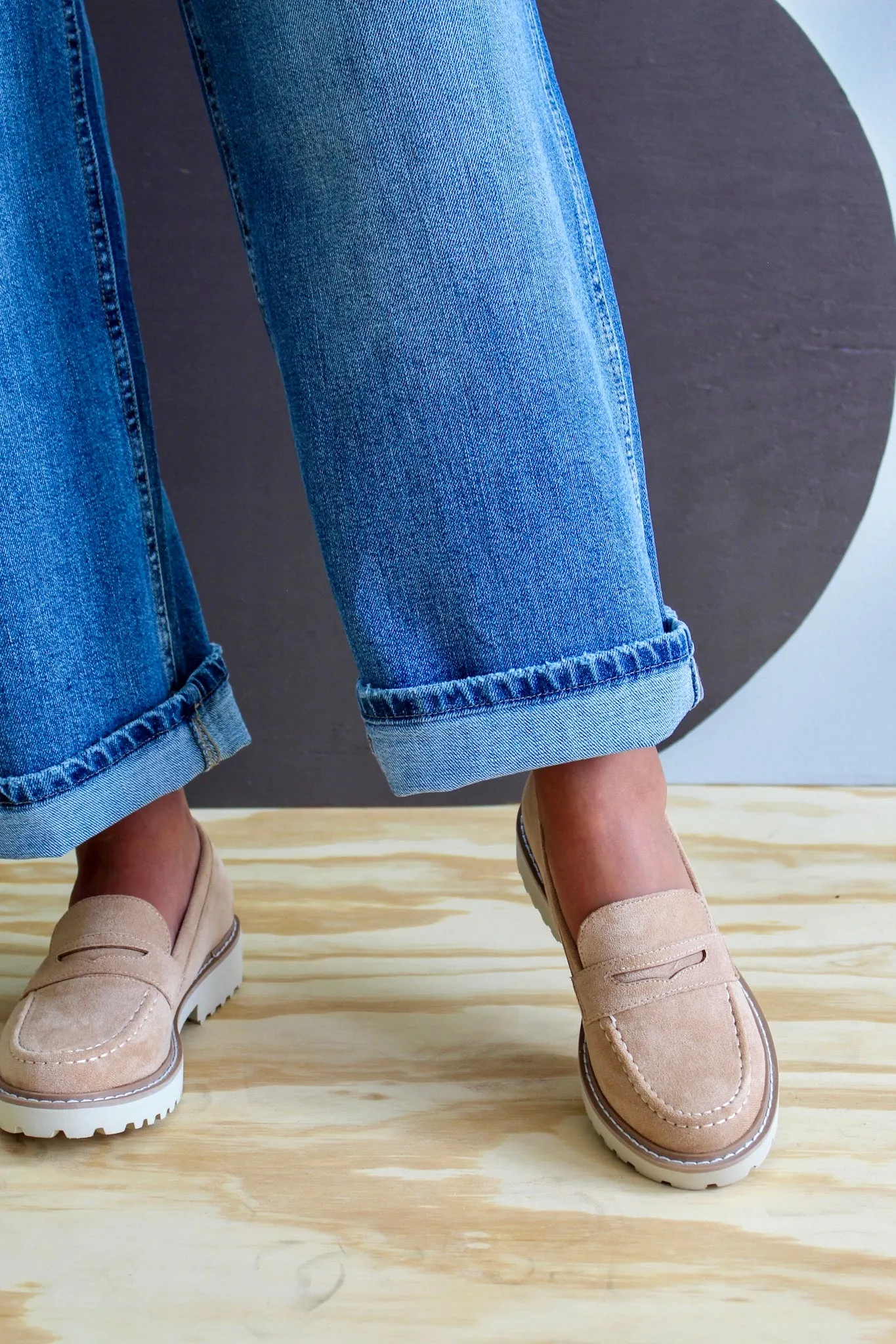 High Standard Lug Sole Loafer • Taupe