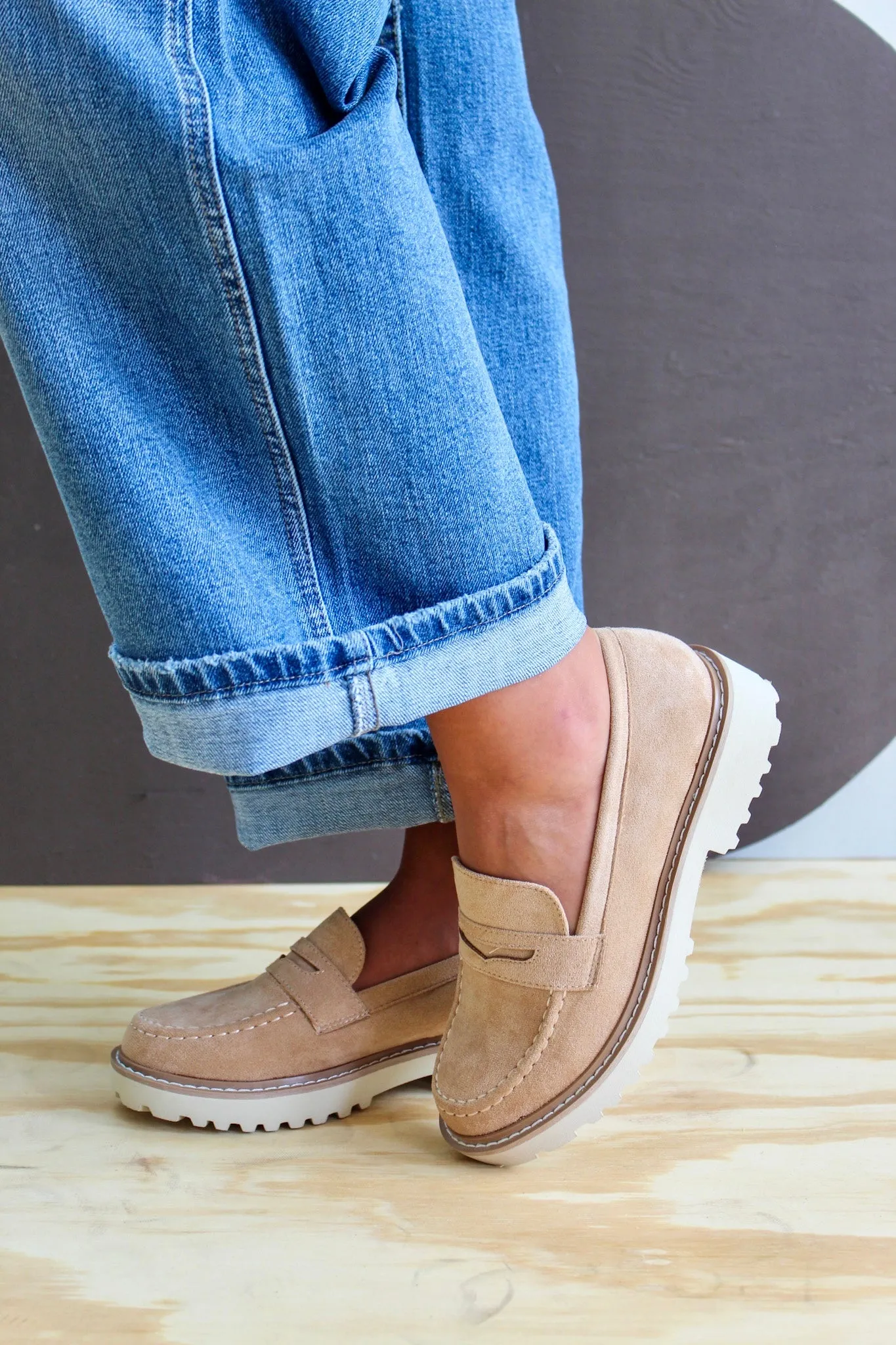 High Standard Lug Sole Loafer • Taupe