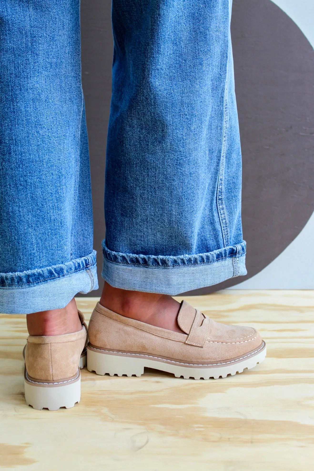 High Standard Lug Sole Loafer • Taupe