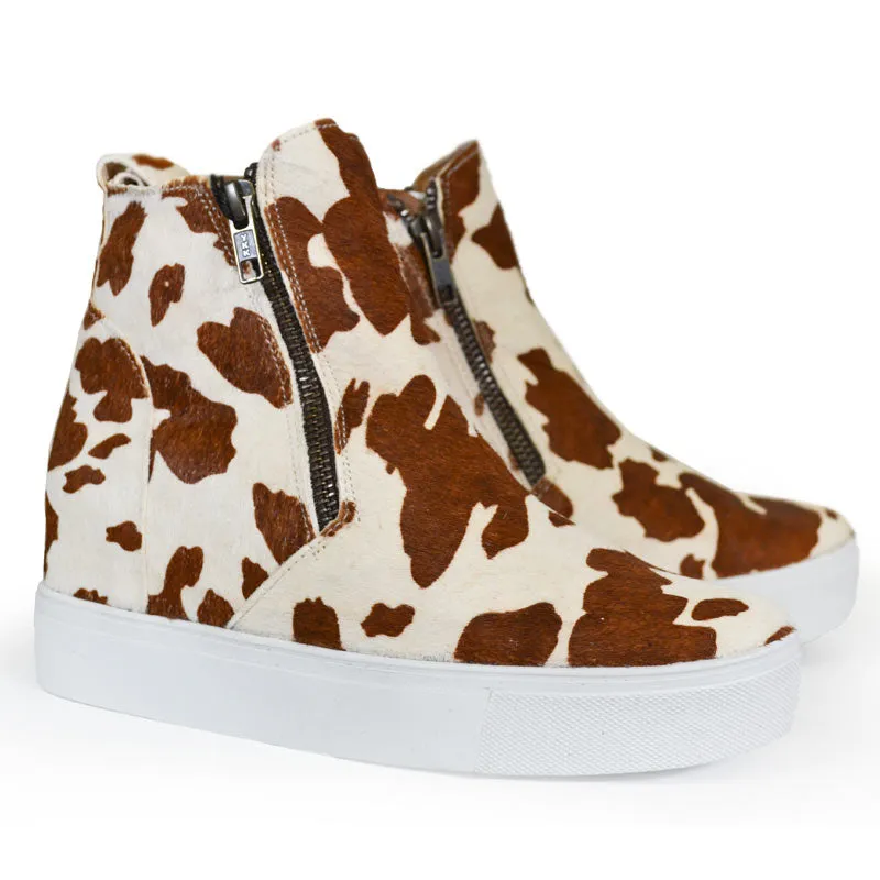 HOLLY Rust Cowhair Women's Hightop
