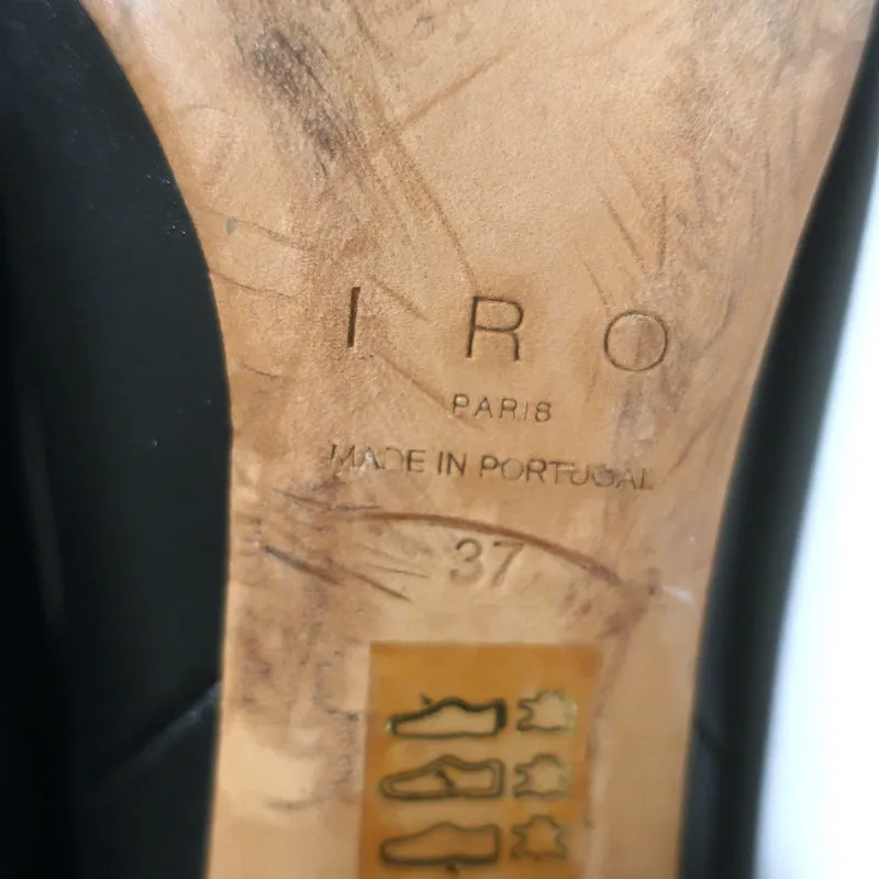 IRO Ruched Leather Knee High Boots Black Size 37