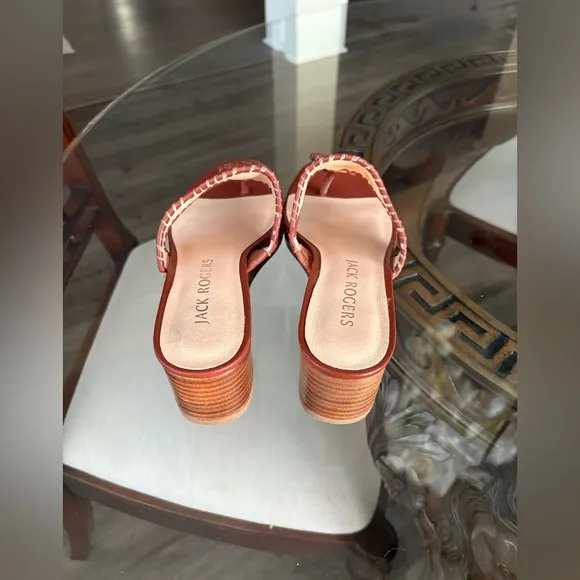 🤎🤎JACK ROGERS WHIPSTITCH MID WEDGE SUEDE/LEATHER JACKS SANDAL! 🤎🤎