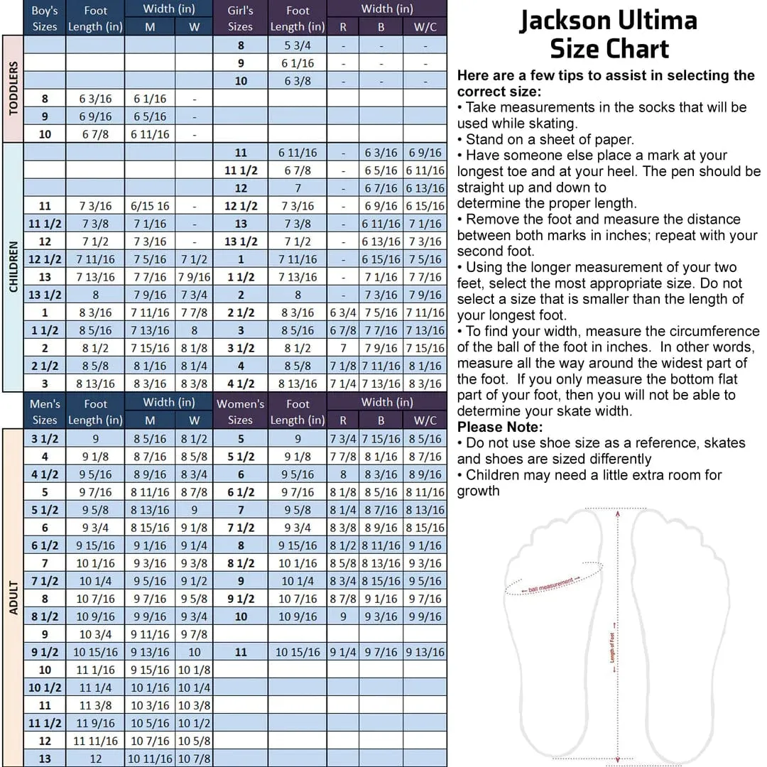 Jackson Debut DJ2450 Skate Boots - 5 Wide - SALE