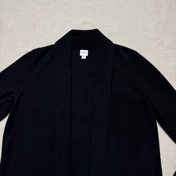 JCREW Chelsea Black Shawl Collar Open Front Sweater Blazer BA866 XS