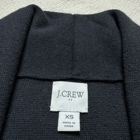 JCREW Chelsea Black Shawl Collar Open Front Sweater Blazer BA866 XS