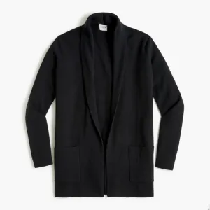 JCREW Chelsea Black Shawl Collar Open Front Sweater Blazer BA866 XS