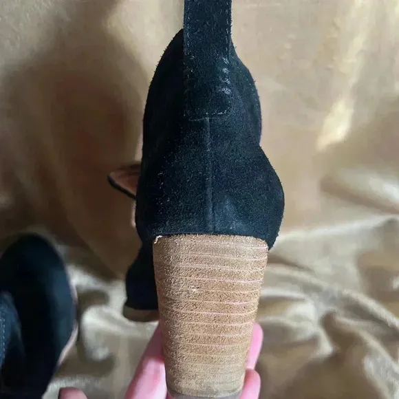Jeffrey Campbell slip on Chelsea booties in black suede