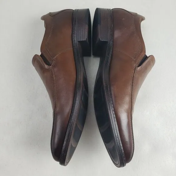 Johnston Murphy Lewis Venetian Loafer Mens 12 Brown Slip On Leather Dress Shoe