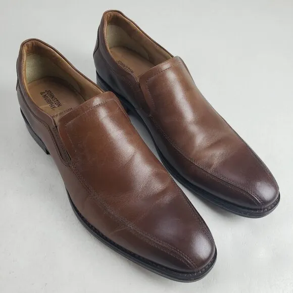 Johnston Murphy Lewis Venetian Loafer Mens 12 Brown Slip On Leather Dress Shoe