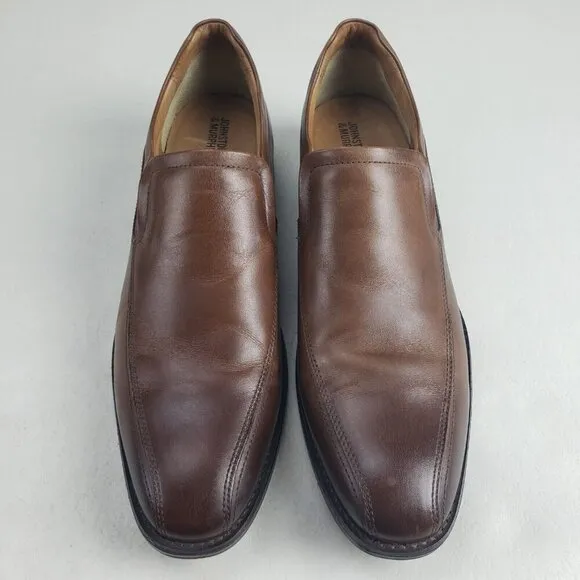 Johnston Murphy Lewis Venetian Loafer Mens 12 Brown Slip On Leather Dress Shoe