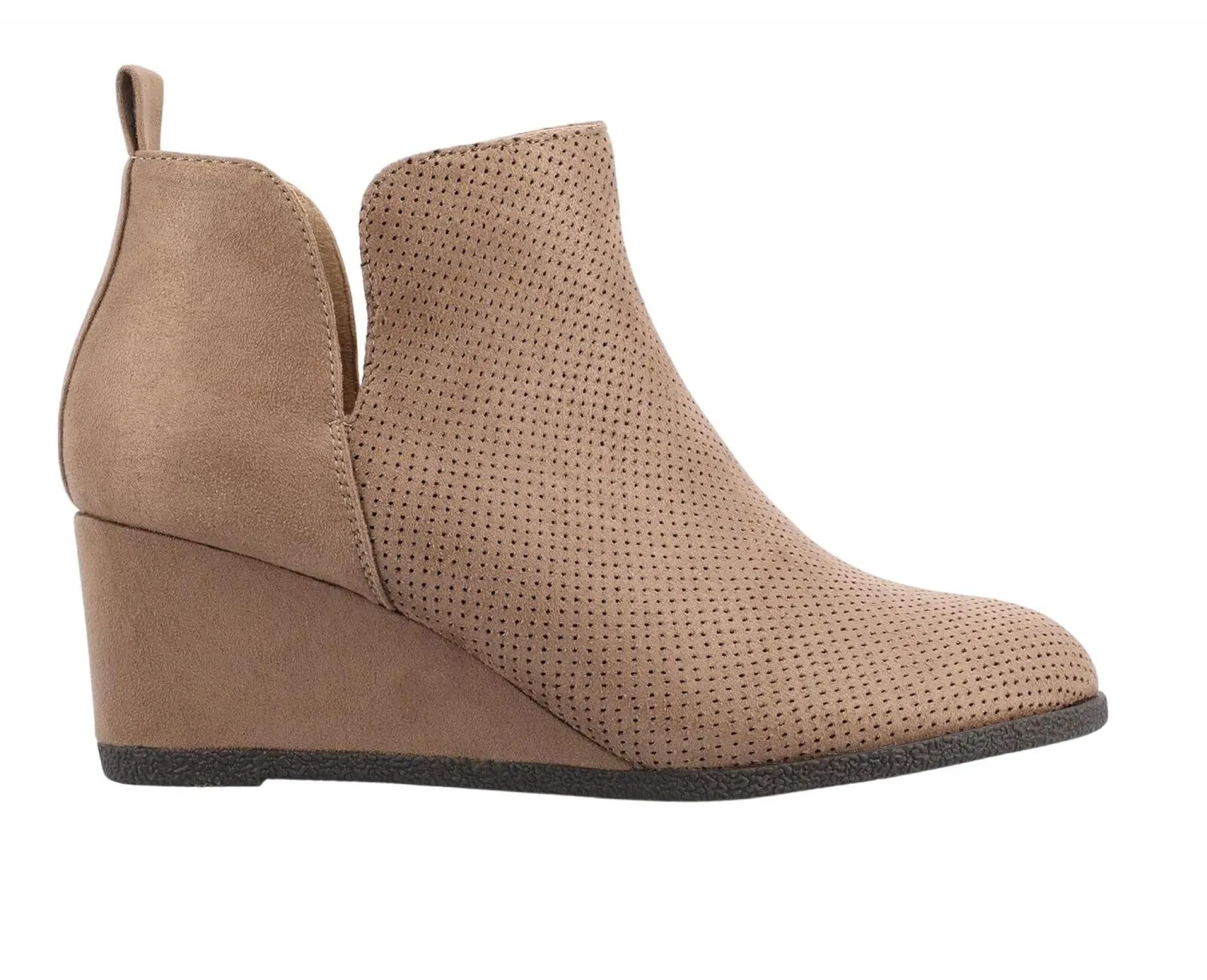 Journee Collection Womens Mylee Slip On Bootie MYLEE-BOOTIE Taupe Brown 7.5M