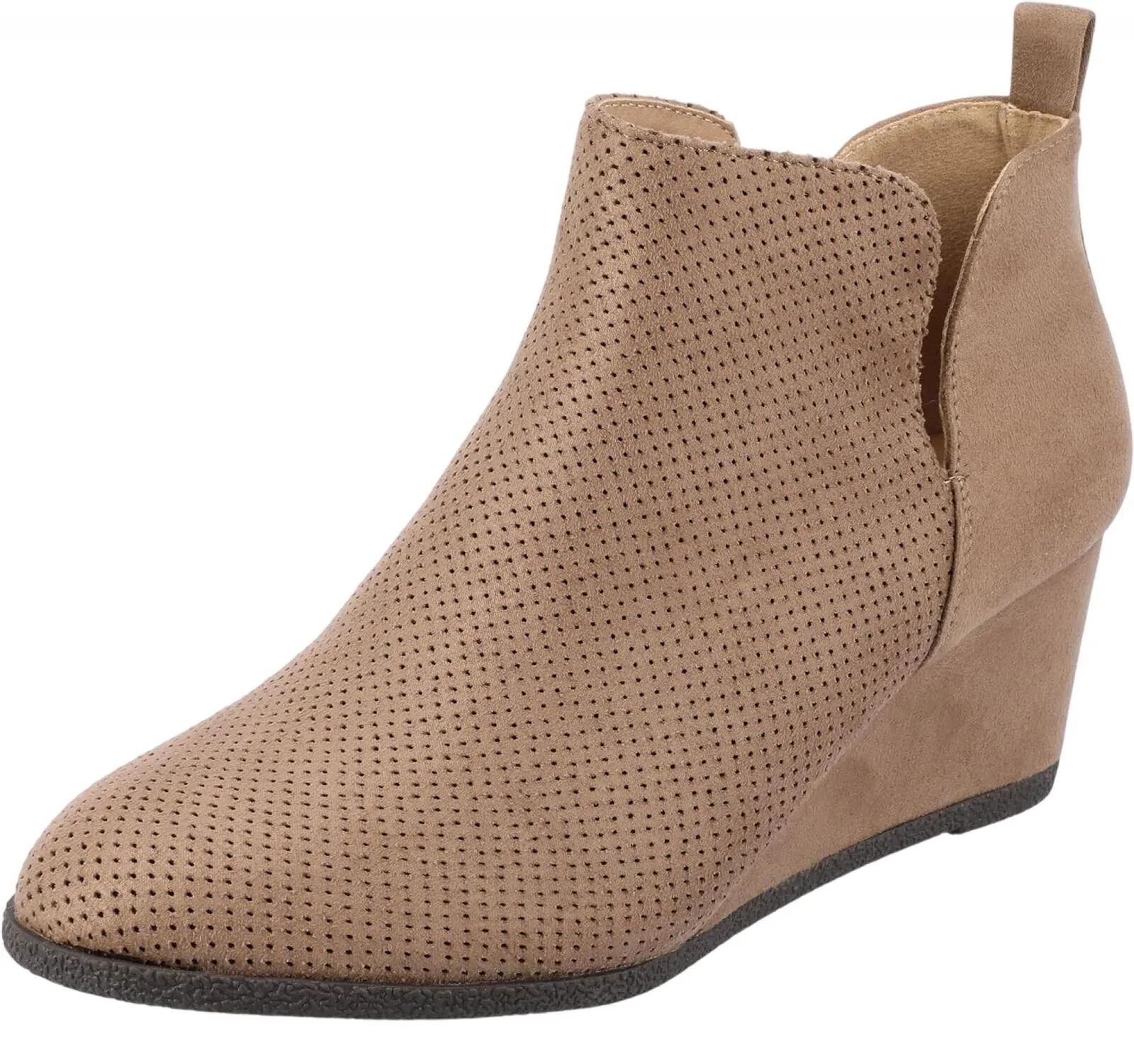 Journee Collection Womens Mylee Slip On Bootie MYLEE-BOOTIE Taupe Brown 7.5M