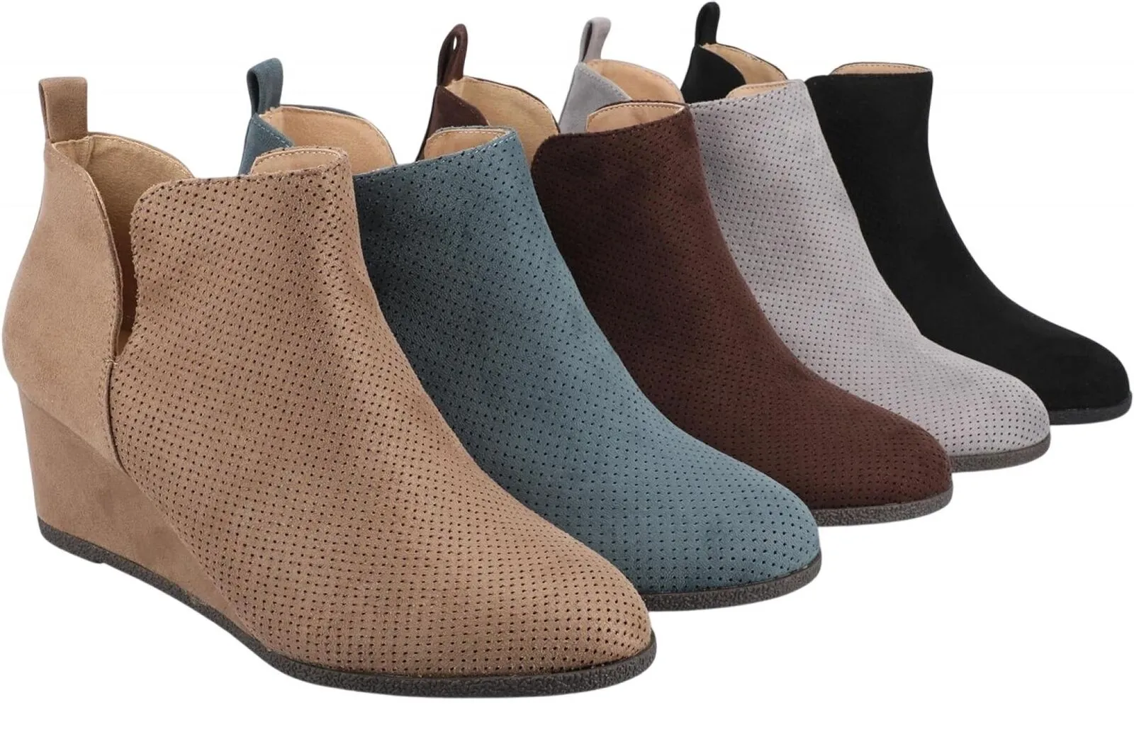 Journee Collection Womens Mylee Slip On Bootie MYLEE-BOOTIE Taupe Brown 7.5M