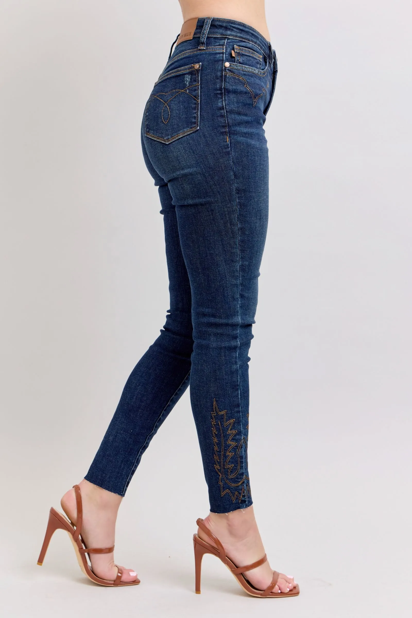 Judy Blue Full Size Embroidered High Rise Skinny Jeans Plus Size