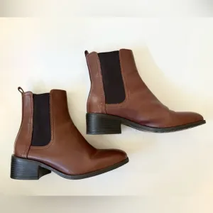 Kenneth Cole Reaction Salt Chelsea Brown Leather Boot Size 6