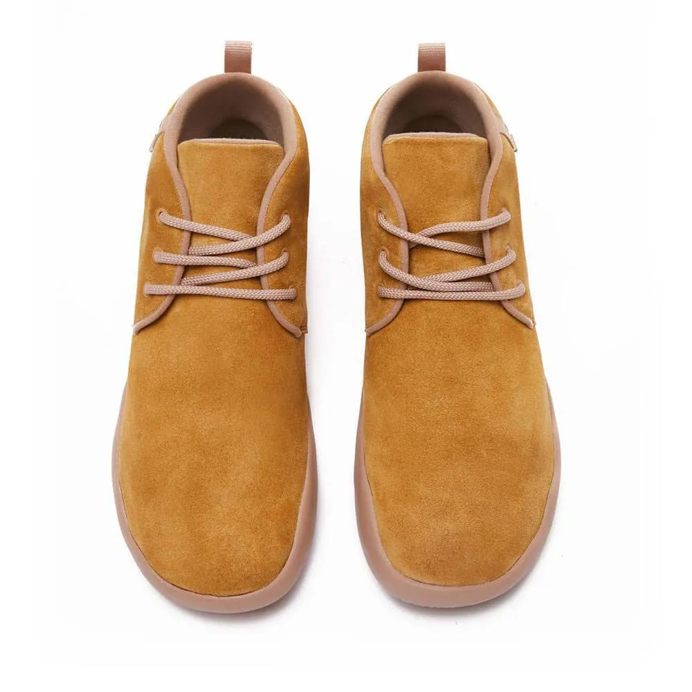 Khaki Cow Suede Lace-up Boots Bilbao Men