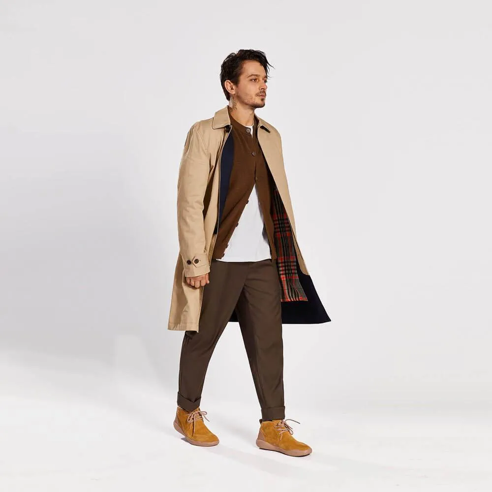Khaki Cow Suede Lace-up Boots Bilbao Men