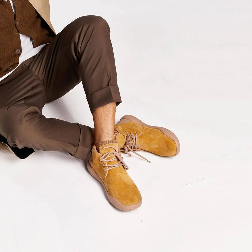 Khaki Cow Suede Lace-up Boots Bilbao Men