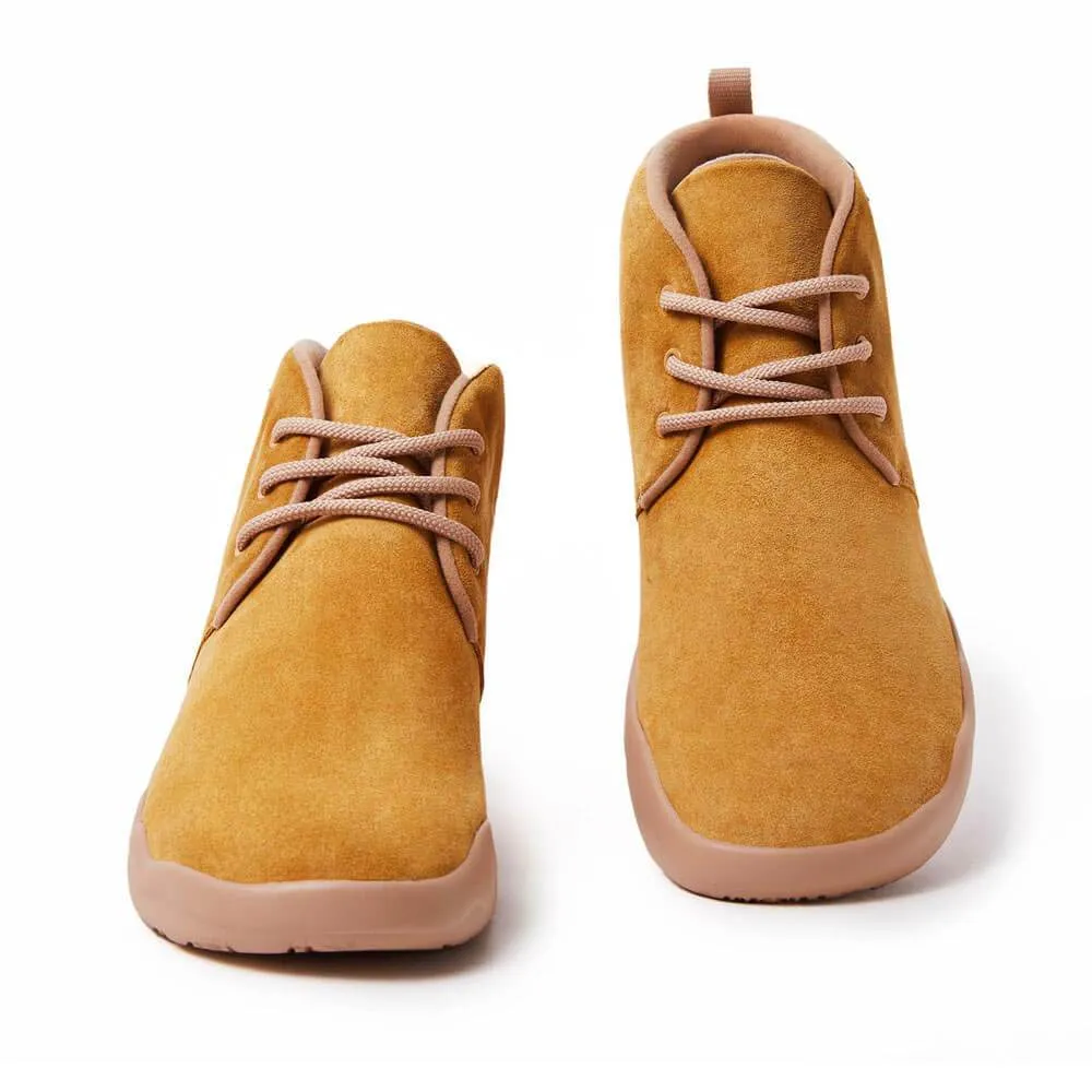 Khaki Cow Suede Lace-up Boots Bilbao Men