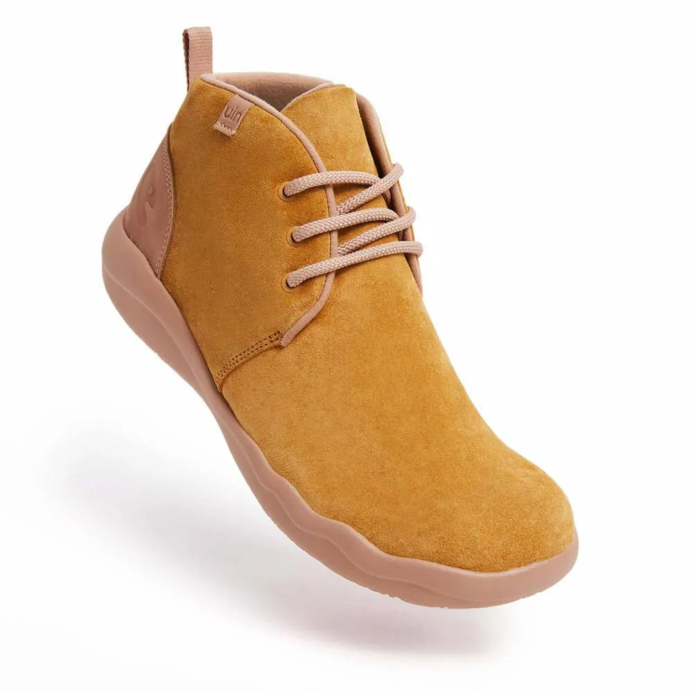 Khaki Cow Suede Lace-up Boots Bilbao Men