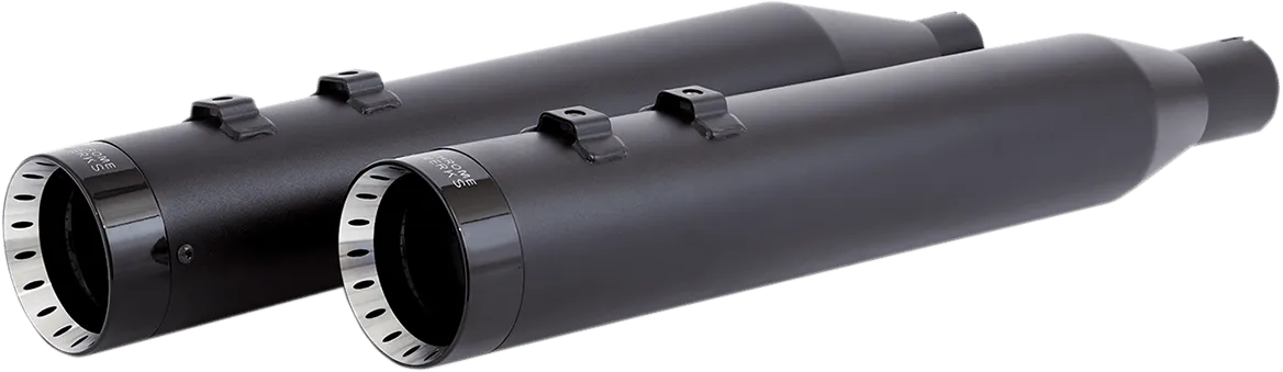 Khrome Werks 202870 4.50in. HP-Plus Slip-Ons - Black with Black Turbine Tip Billet End Caps
