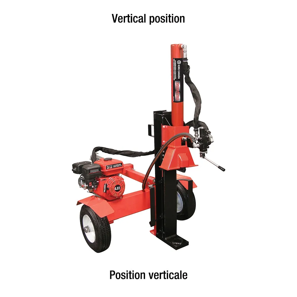 King KCG-20LS PowerForce Log Splitter - 20 Ton Splitting Force, 6.5 HP