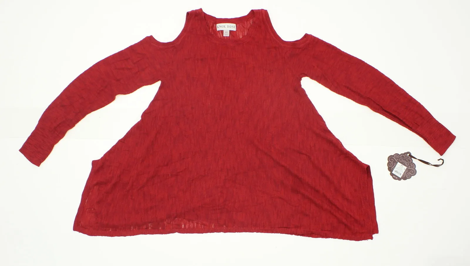Knox Rose Women's Cold Shoulder Sharkbite Sweater