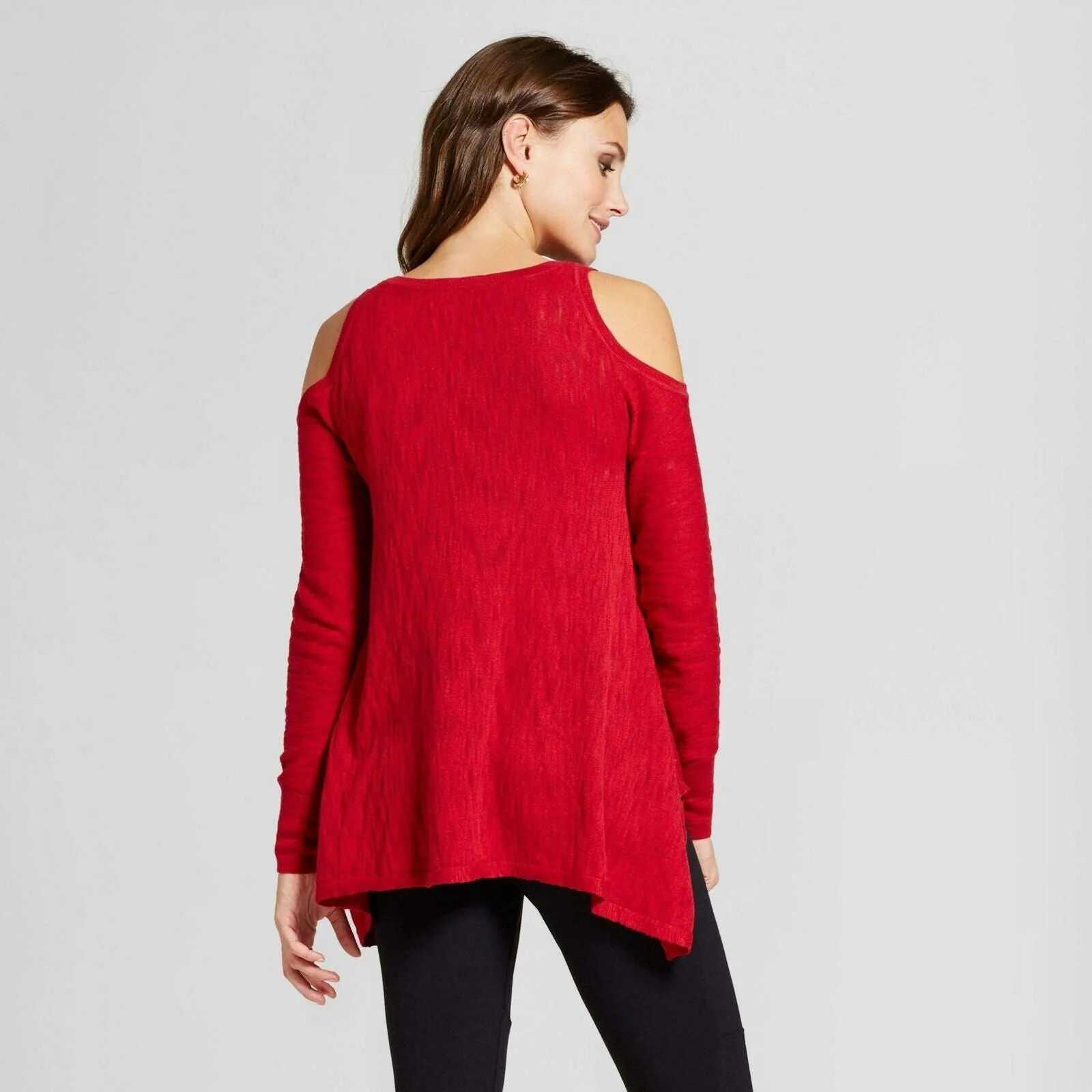 Knox Rose Women's Cold Shoulder Sharkbite Sweater