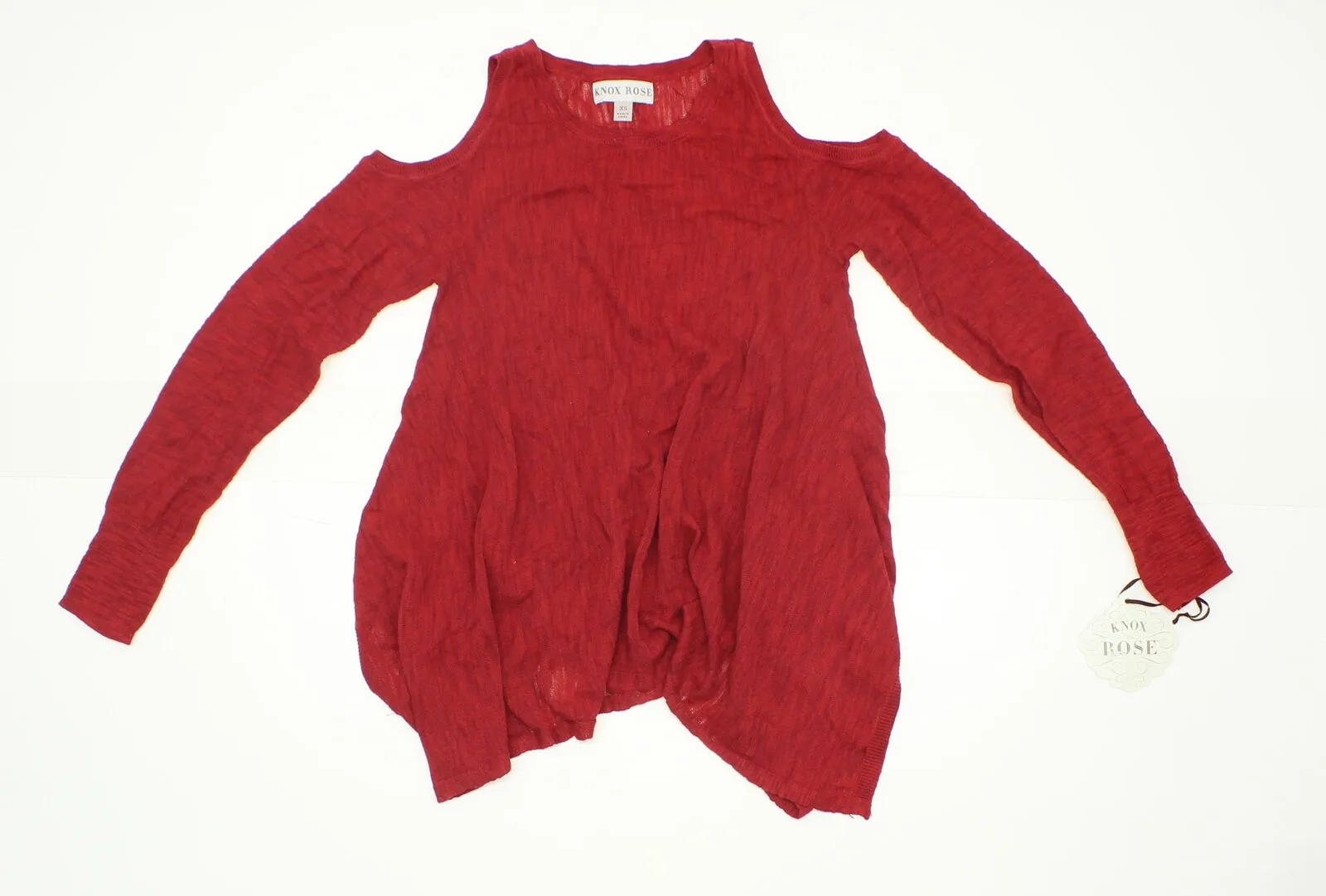 Knox Rose Women's Cold Shoulder Sharkbite Sweater