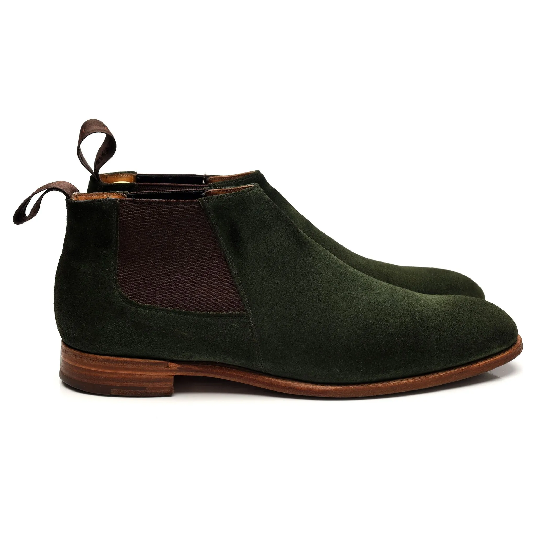 'Lennon' Green Suede Chelsea Boot UK 9 F