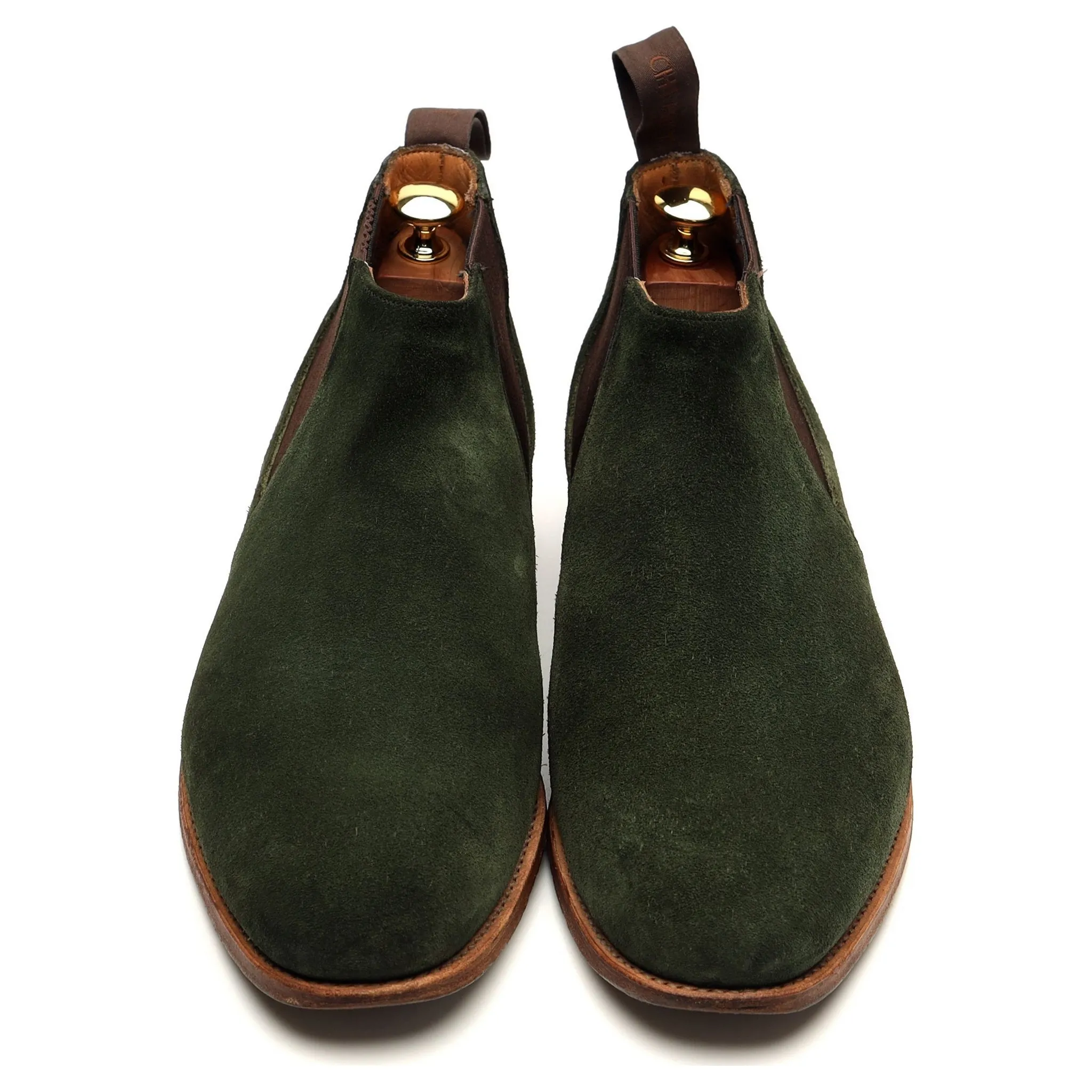 'Lennon' Green Suede Chelsea Boot UK 9 F