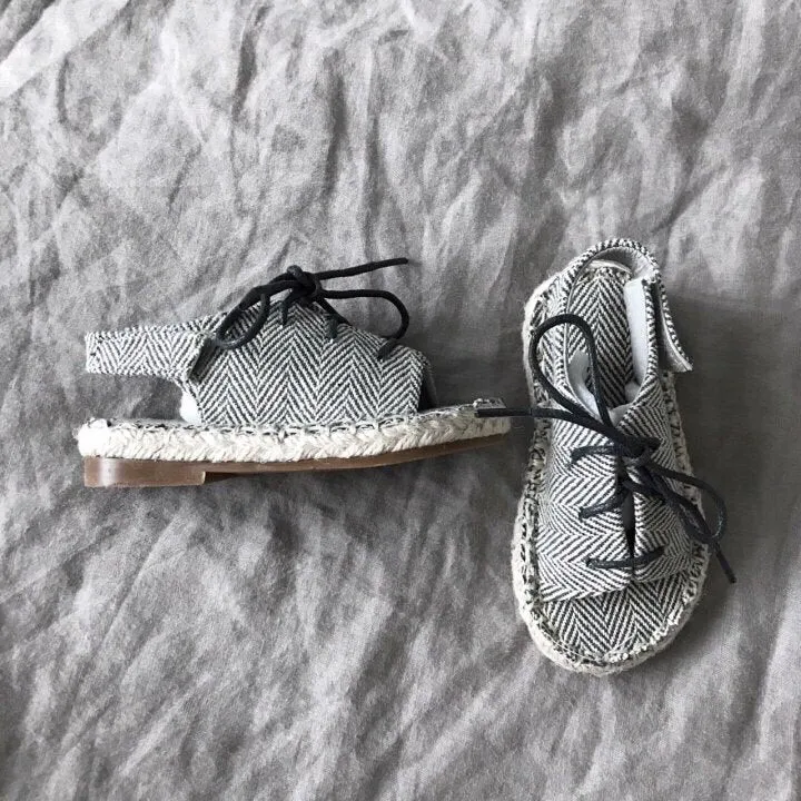 Linen Herringbone Sandals, 2 Colours