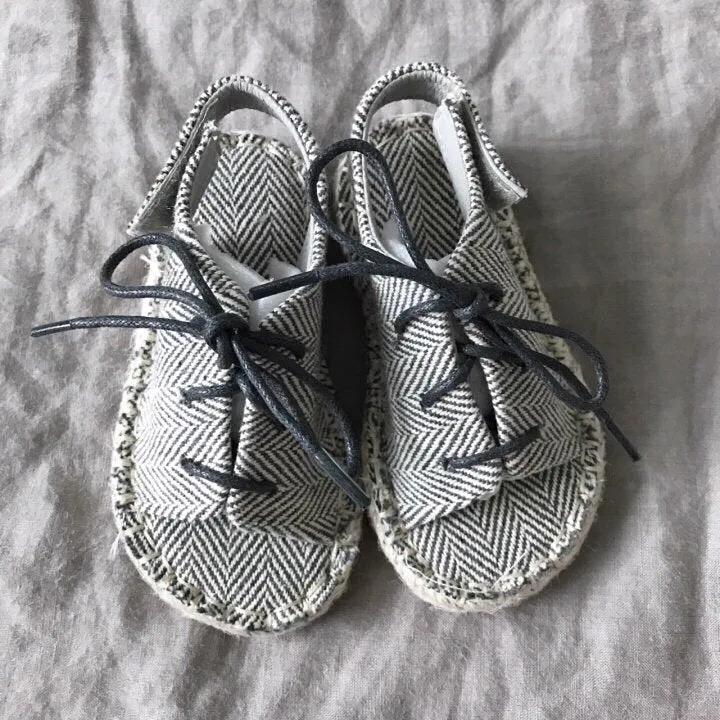 Linen Herringbone Sandals, 2 Colours