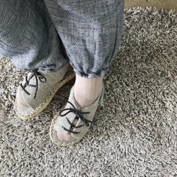 Linen Herringbone Sandals, 2 Colours