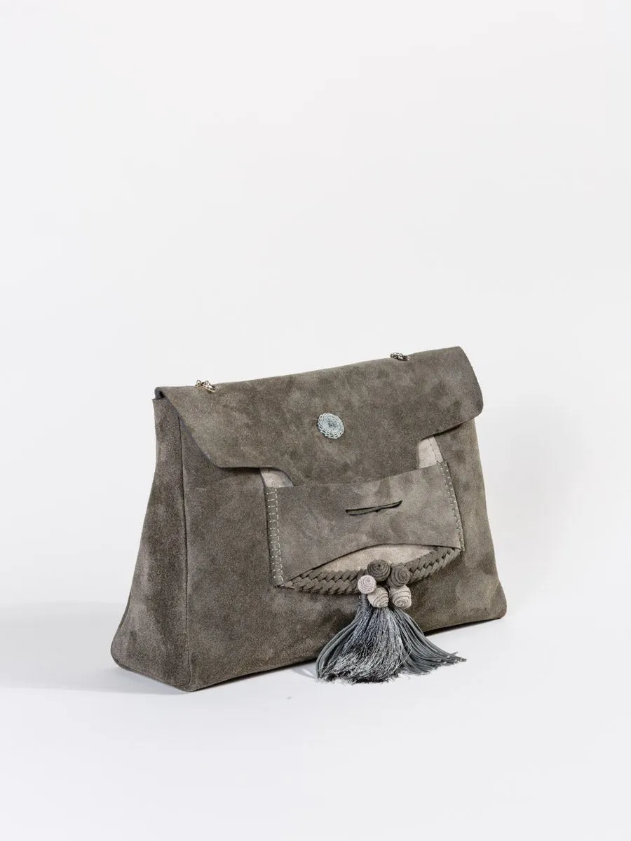 loafer clutch - dark grey
