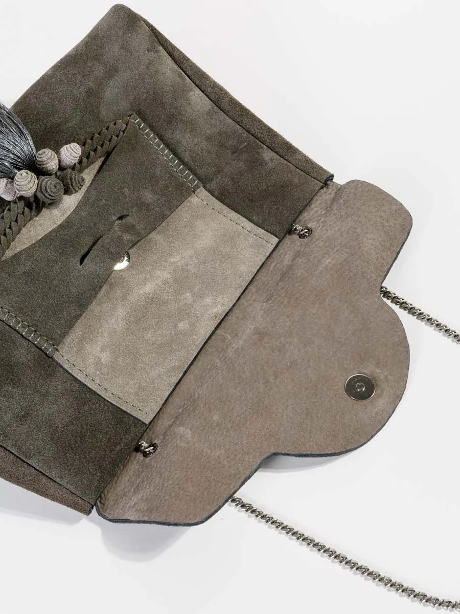 loafer clutch - dark grey