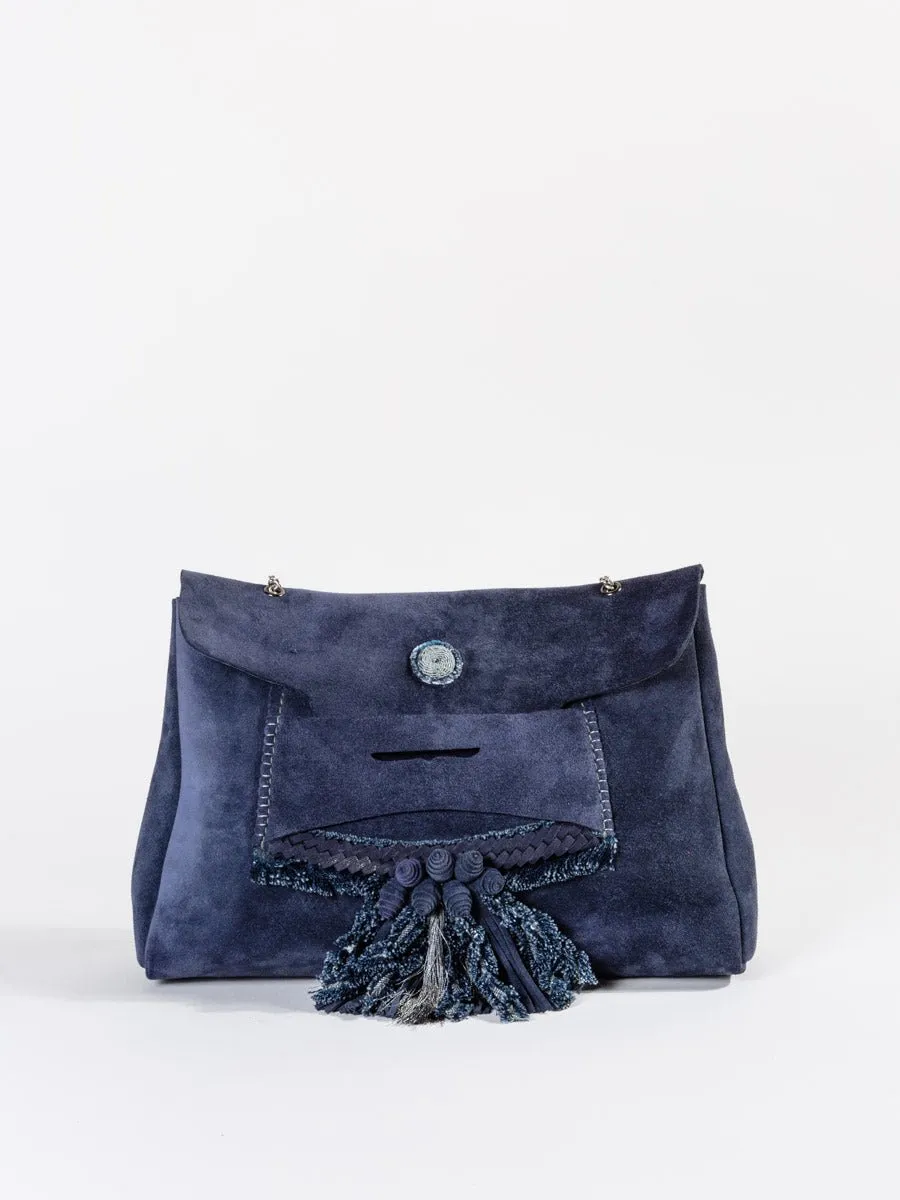 loafer clutch - navy blue