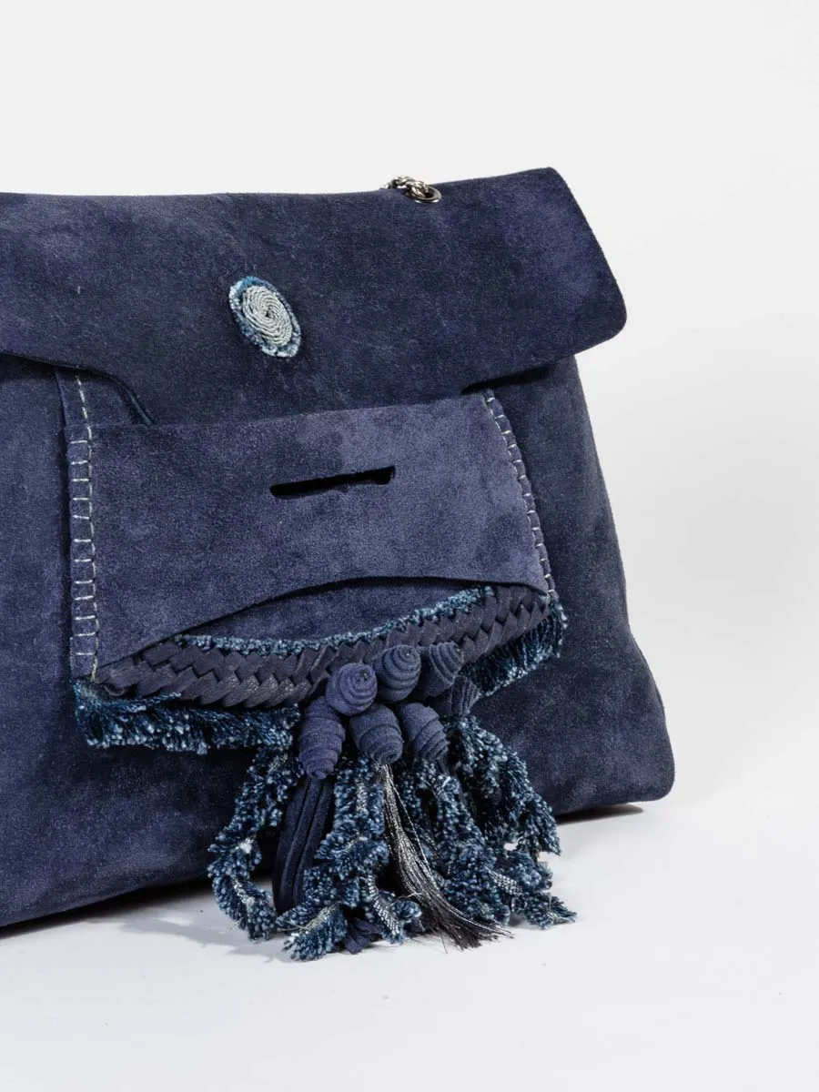 loafer clutch - navy blue