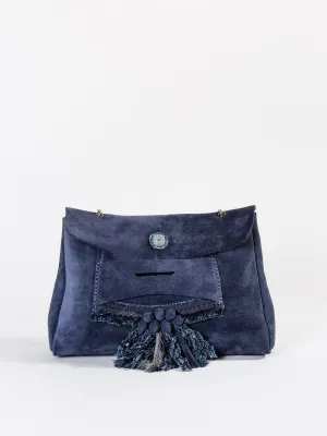 loafer clutch - navy blue