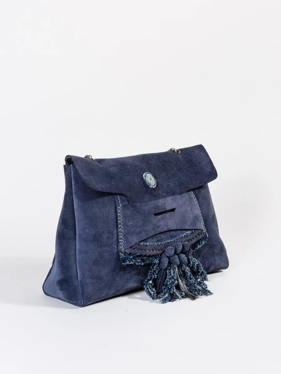 loafer clutch - navy blue