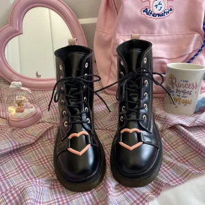 LOVE BLACK MARTIN BOOTS UB3143